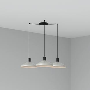 Suspension 3 lampes design Faro Kombo Gris Métal 68595-3L