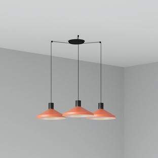 Suspension 3 lampes design Faro Kombo Terracotta Métal 68597-3L