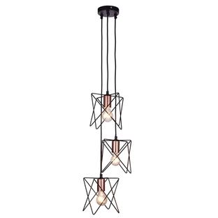 Suspension 3 lampes design Lo Select Orlando Noir Métal KS1462P-R-3BK