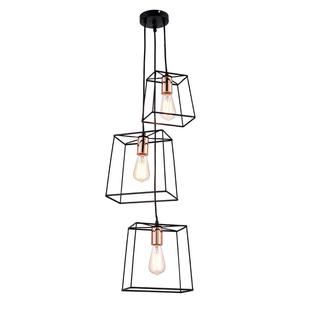 Suspension 3 lampes design Lo Select Verra Noir Métal KS1424P-24-3BK