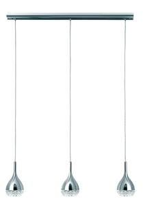 Suspension 3 lampes design Mantra Khalifa Chrome Métal 5161