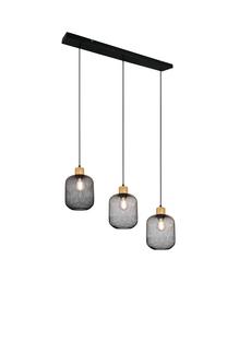 Suspension 3 lampes design Trio Calimero Noir Métal R30563032