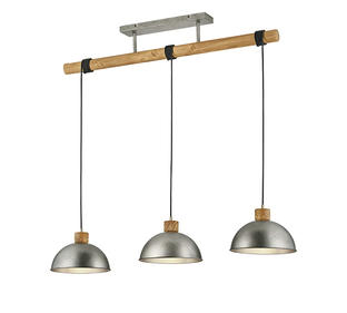 Suspension 3 lampes design Trio Delhi Gris Métal 303400367