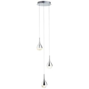 Suspension 3 LED Brilliant Frizzante Chrome Métal - Verre G93423/15