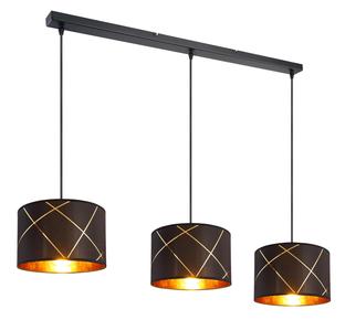 Suspension 3 lumières design Globo Bemmo Noir Métal 15431-3H