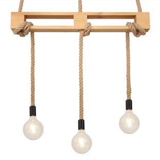 Suspension 3 lumières design Globo Ulleu Noir Métal 69029-3P