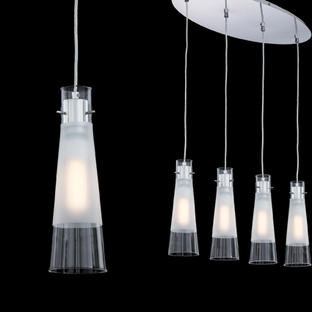 Suspension 4 lampes design Ideal lux Kuky Chrome 023038