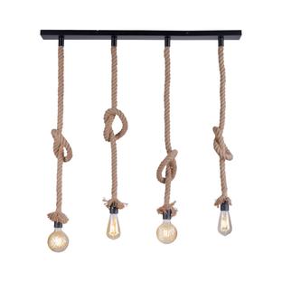 Suspension 4 lampes design Leuchten Direkt Rope Noir Corde 15487-18