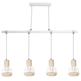 Suspension 4 lampes design Lo Select Paper Blanc Métal P81213.4 SAND WH