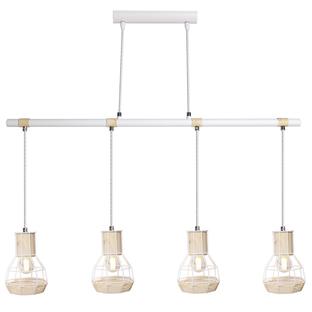 Suspension 4 lampes design Lo Select Paper Blanc Métal P81213.4 SAND WH