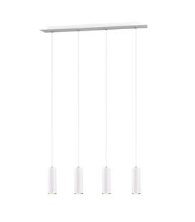 Suspension 4 lampes design Trio Marley Blanc Métal 312400401