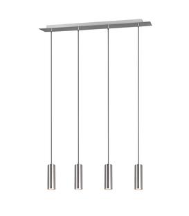 Suspension 4 lampes design Trio Marley Gris Métal 312400407