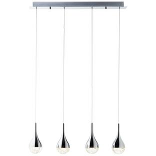 Suspension 4 LED Brilliant Frizzante Chrome Métal - Verre G93424/15