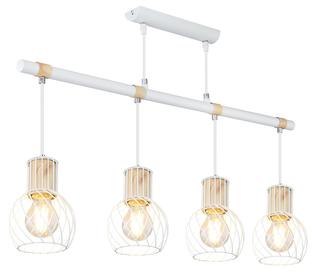 Suspension 4 lumières design Globo Luise Blanc Métal 54012-4H