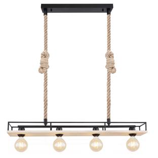 Suspension 4 lumières design Globo Trixi Noir Métal 15458-4H