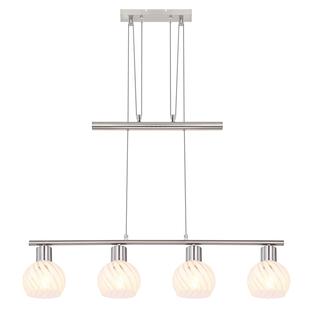 Suspension 4 lumières design Globo Willy Gris Métal 54025-4Z