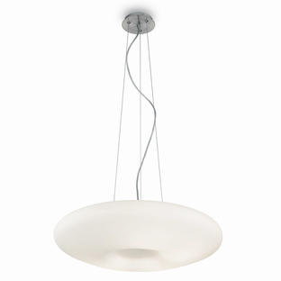 Suspension 5 lampes design Ideal lux Glory Verre 019741