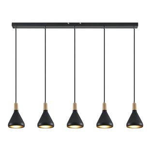 Suspension 5 lampes design Lo Select Cocktail Noir Métal P27944BK.5B