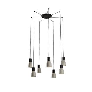 Suspension 7 lampes design Faro Kombo Gris Métal 68591-7L