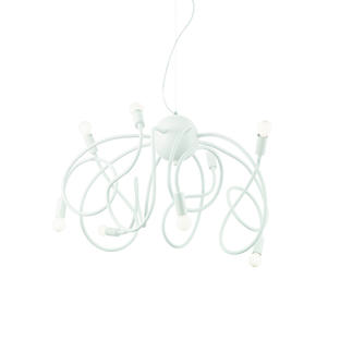 Suspension 8 lampes design Ideal lux Multiflex Blanc 01 Métal 141893