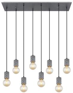 Suspension 8 lumières design Globo Freddy Gris Métal 54036-8