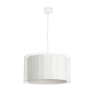 Suspension design Faro LINDA Abat-jour Blanc acier+tissu 29309