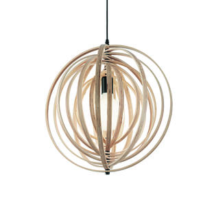 Suspension design Ideal lux Disco Beige Bois 138275