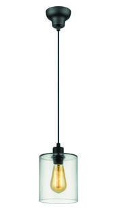 Suspension Ilo-Ilo -  Ø 15 cm - Verre / Noir Métal - Market Set - 652644