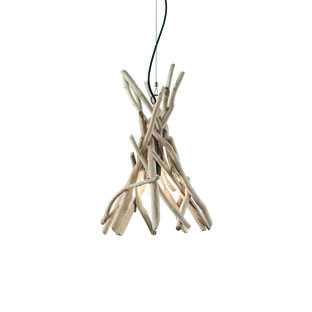 Suspension en bois flotté Ideal lux Driftwood Beige Bois 129600