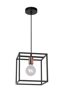 Suspension industrielle Arthur - 1xE27 - Noir/Métal - Lucide - 08424/01/30