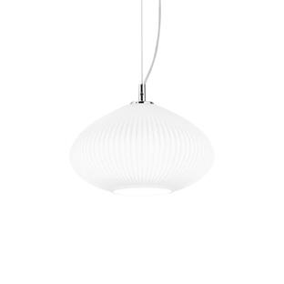 Suspension design Plisse - 1xE27 - Chrome / Blanc - Ideal lux Ideal lux Plisse Chrome / Blanc Métal chromé / Verre soufflé 264509