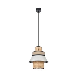 Suspension Singapour XML Ø 30 cm - Nude - Lin / Cannage naturel - Market Set - 655551