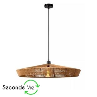 Suspension YUNKAI - Ø 70 cm - 1xE27 - Rotin - Lucide - Reconditionnée Lo Retour Bois clair Fibre végétale LOL-10413/70/72