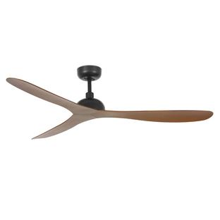 Ventilateur connecté de plafond noir et noyer Faro Gotland Noir Acier 33447WP