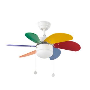 Ventilateur de plafond design avec lumière Faro Palao Multicolore Métal 33179