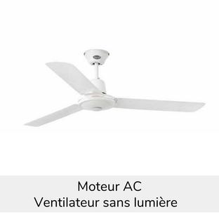 Ventilateur de plafond Eco Indus Ø 120 cm sans LED - Blanc - Acier - Faro - 33005
