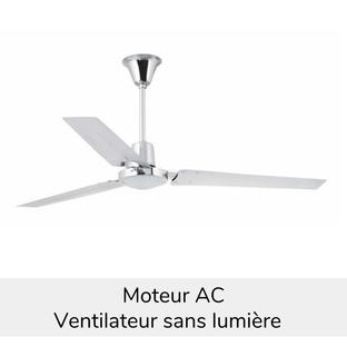 Ventilateur de plafond Indus Ø 140 cm - Moteur AC - Blanc - Acier - Faro - 33002