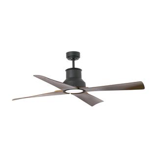 Ventilateur de plafond intérieur ou extérieur (IP44) led noir et marron foncé Faro Winche Noir Acier 33481-7