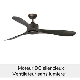 Ventilateur de plafond Just fan Ø 91 cm - Noir mat - Polycarbonate - Faro - 33424