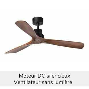 Ventilateur de plafond Lantau Faro Ø 132 cm - Marron foncé - Moteur DC - Faro - 33516DC