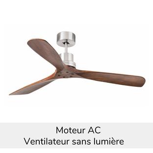 Ventilateur de plafond Lantau Faro Ø 132 cm sans LED - Marron foncé - Noyer - Faro - 33370