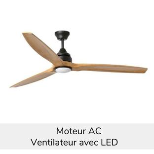 Ventilateur de plafond Lantau Ø 152 cm avec LED - Marron clair - Noyer - Faro - 33719