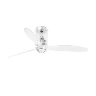 Ventilateur de plafond led chrome et transparent Faro Tube fan Transparent Acier 33393-9