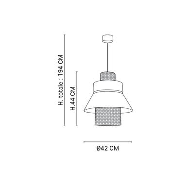 Suspension Singapour Ø 42 cm - Kaki / Curry - Lin / Cannage naturel - Market Set - 653034