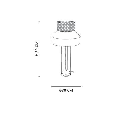 Lampe de table Singapour H 59 cm - Gris clair / Épices - Lin / Cannage naturel - PR503454