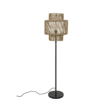 Lampadaire extérieure Cancún Ø 40 cm - Noir - Métal / Rotin - Corep - 656873