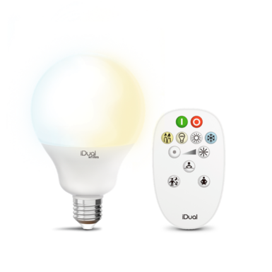 Ampoule E27 led avec télécommande iDual Blanc Plastique 652979