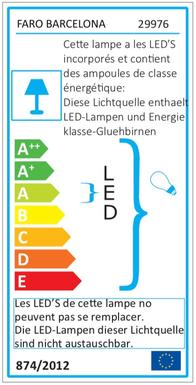 Applique 2 lampes led Faro Room Nickel mat 29976