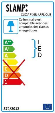 Applique 2 lampes led Slamp Clizia Pixel Gris Technopolymère CLI78APP0000PX_000