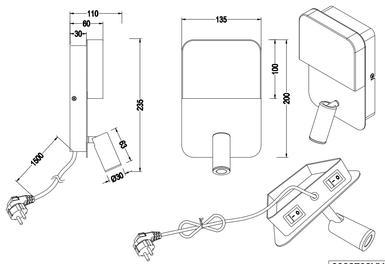 Applique 2 lampes led Trio Luigi Blanc 01 Métal 222270231